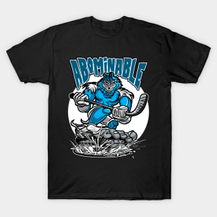 Abominable Snowman Hockey Player Mascot T-Shirt